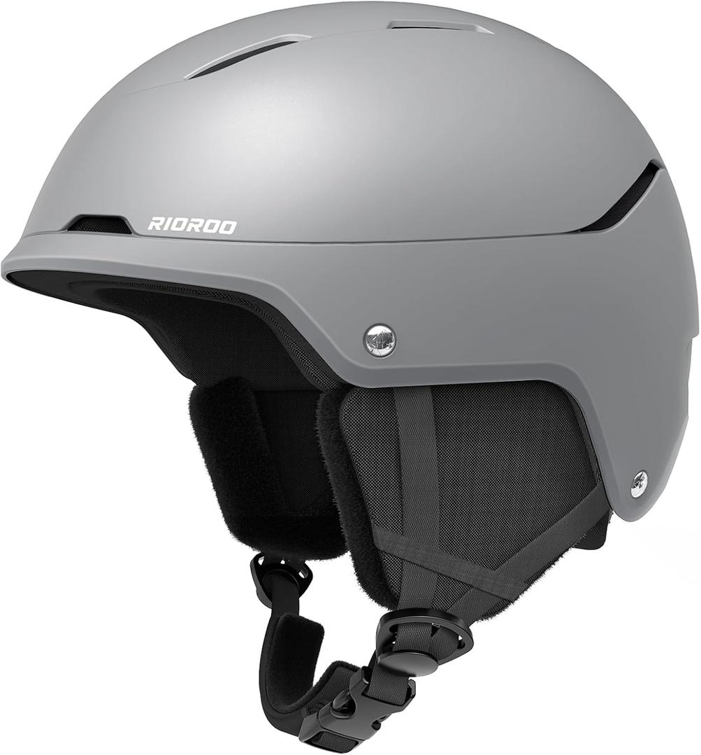 Ski Helmet for Women Men, Safety Certified Snowboard Helmet with Shockproof ABS Hard Shell for Adults & Youth (Small, Titanium Gray)