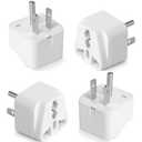Bates- Universal Travel Plug Adapter, 4 Pack, Converts EU/UK/AU/Asia Plugs to USA Outlet, Europe to US Plug Adapter, UK to US Outlet, Compact Design for Home, Office