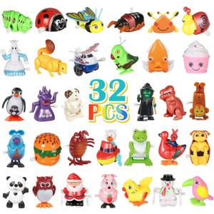 32 PCS Assorted Wind-up Toys for Kids, Bulk Windup Animals Walking Jumping Swimming Flipping Clockwork Toys for Kids Clossroom Party Favors, Birthday Gifts