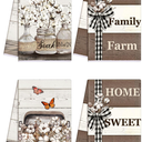 3 Farmhouse Rustic Kitchen Towels Farm Cotton Dish Towels Decorative Vintage Hand Towel for Cleaning Drying Wiping Tasks Women Mom Gifts Home Living Room Decor,  24"L x 16"W