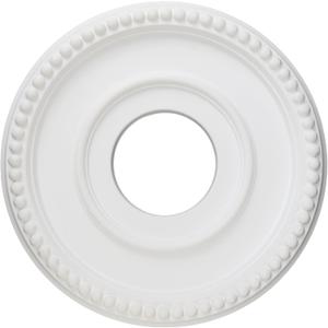 12 Inch White Ceiling Medallion Plate – PU Plastic Decorative Cover for Fan, Light Fixtures, Chandelier Canopies – Traditional, Retro, and Minimalist Home Lighting Replacement (OD 12", ID 4")