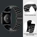 Iiteeology Lightweight Stainless Steel Band Designed for Apple Watch Ultra 3 & Ultra 2, Series 1-11, 46mm, 45mm, 44mm, 42mm, Replacement iWatch Bands for Men & Women,Jet Black