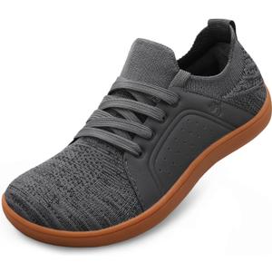 LeIsfIt Womens Walking Shoes Wide Toe Barefoot Shoes Breathable Minimalist Zero Drop Sneakers (Darkgrey) 40/8