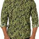 Amazon Essentials Men's Slim-Fit Long-Sleeve Two-Pocket Utility Shirt (Green, M)