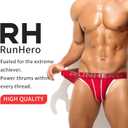 Men's Bikini Briefs Stylish Sexy Athletic Supporters Comfortable and Supportive Men's Bikini Underwear (Red, XL)