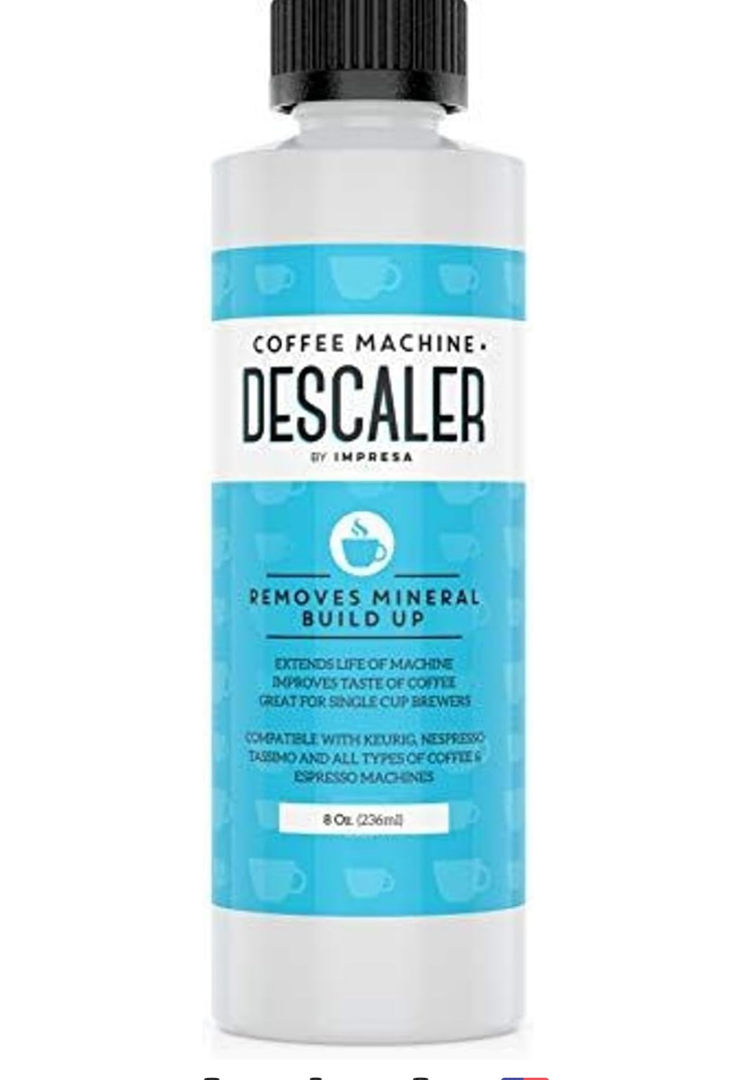 IMPRESA Descaler (2 Pack, 2 Uses Per Bottle) - Made in the USA - Universal Descaling Solution for Keurig, Nespresso, Delonghi and All Single Use Coffee and Espresso Machines