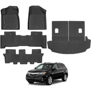 Floor Mats for Acura MDX 2007-2013, Trunk Mat with Backrest Mat All Weather TPE Protector for Acura MDX Accessories