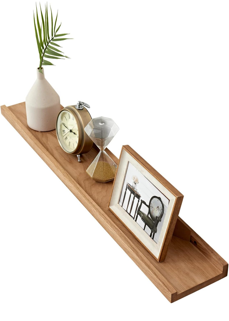 Oak Floating Shelves Natural Wood Wall Mounted Display Picture Ledge Shelf for Home Office Living Room Bedroom Storage Shelf 6X36 inch
