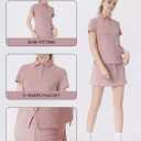 Women's Slim-Fit Polo Shirt - UV Protection, Moisture-Wicking, Stretchy Fabric for Golf & Daily Wear (M)