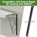 69 ⅛" RV Awning Wall Mount, Compatible with Solera Regal 69" Assemblies, Precision-Fit 69 ⅛"x2.3 Black Aluminum Bracket, Anti-Rust Powder-Coated Replacement