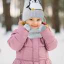 Boys Winter Hat and Gloves Scarf Set for Girls, Kids Knit Beanie Neck Mitten Cap Snow Accessories for Toddler Gifts