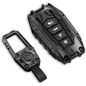Zinc Alloy Key Fob Cover,Keychain,Full Protection Car Key Case for Toyota Venza Sienna Tundra Prius RAV4 Prime Land Cruiser Corolla Highlander 2025 Camry Keyshell Accessories(NO.038 Black)