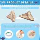 RattanView 20 Pcs Wooden Shark Teeth Nursery Wall Decor Shark Tooth Wall Art Baby Room Nursery Decor Megalodon Beach House Decoration for Boys Kids Room Bathroom Bedroom Lover Gift