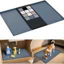 URMONA Waterproof Silicone Under Sink Mat 31'' x 22'' Shelf Liner for Kitchen and Bathroom, Cabinet and Counter Protector, Storage and Organizers, Litter Mat, Pet Cat Puppy Essentials (Dark Grey)