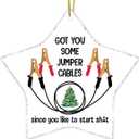 Jumper Cables Ornament, Xmas Gag Gifts for Coworkers Friend, Got You Some Jumper Cables Acrylic Ornament, Best White Elephant Gift