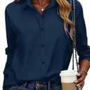 ZEAGOO Button Down Shirt for Women Long Sleeve Blouses Floral Printed Tops Business Casual Work Outfits S-XXL (XL)
