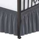 Biscaynebay Wrap Around Bed Skirts with Split Corners for King Beds 17" Drop, Dark Grey Elastic Dust Ruffles Adjustable Easy Fit Wrinkle & Fade Resistant Silky Luxurious Fabric Machine Washable