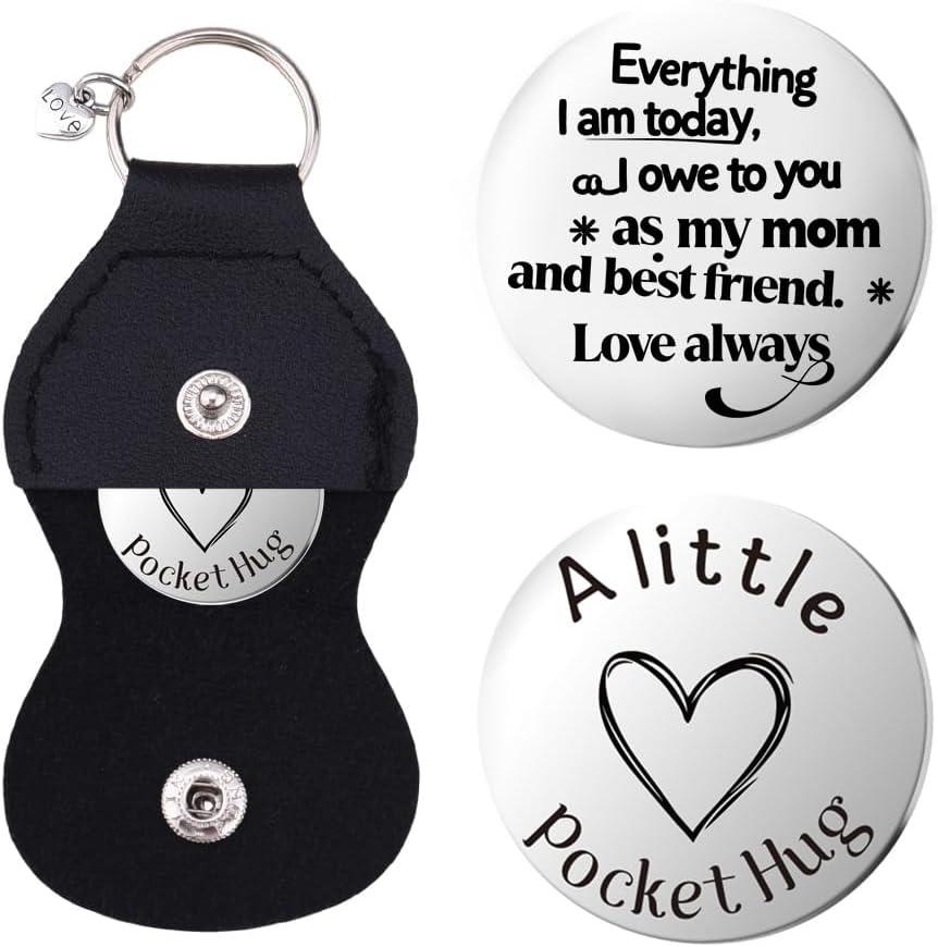 Mothers Birthday Gifts for Mom I Love You Keychain Gifts Mother Mom Christmas Mothers Day Gift for Mama Mommy Pocket Hug Token Keychains Mum Mommy Thank You Gift from Daughter Son