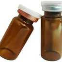 GISUREM 10ml Glass Bottle,Sterile Transparent Vial,Seals Empty Vials, Lab Sample Vial, Empty Vials with Self Healing Injection Port,with Flip Off Aluminum Cap (Tan transparent Borosilicate Glass B)