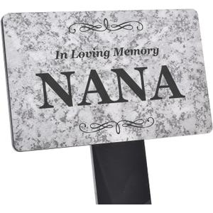 In Loving Memory Nana Memorial - Granite Stone Effect Plaque On Stake