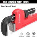 4Piece Aluminum Pipe Wrench Set (10Inch, 14Inch, 18Inch, 24Inch), Heavy-Duty Adjustable Straight Plumbing Wrenches, Drop-Forged Jaws, Lightweight Design, Versatile for Plumbing & Home Repair