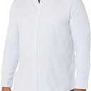 Amazon Essentials Men's Long-Sleeve Regular-Fit Stretch Oxford Shirt (Available in Big & Tall) (Powder Blue Vertical Stripe)