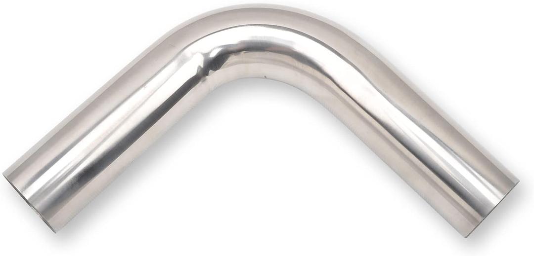 3.5 Inch 90 Degree DIY Custom Mandrel Exhaust Pipe Tube Pipe, T304 Stainless Steel, Universal Fit, 23.6 Inch End to End Length, 3.5'' OD Mandrel Bend Pipe 