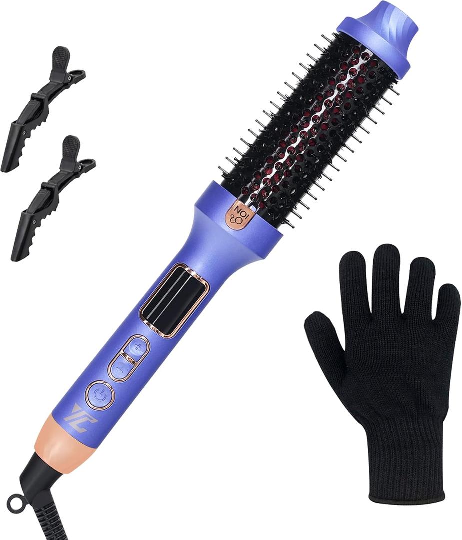 Thermal Hair Styling Brush with Ionic Infrared Technology, 30 Second Fast Heat Up, 5 Adjustable Temperature Settings for Frizz Control, Straightening, Smoothing Adding Volume