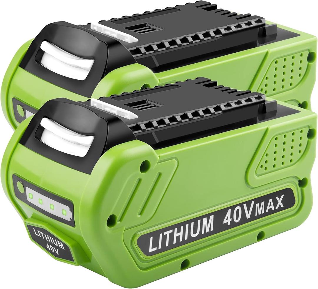 2 Pack 29472 6000mAh 40V Lithium Battery Replacement for GreenWorks 40V 29472 29462 2901319 24282 24252 21332 25322 20672 2101602 20312 24322 21362 26272 Batteries for Cordless Power Tools