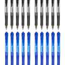 2 x Gel Pens 20 Pack (10 Black + 10 Blue), 0.7mm Medium Point Smooth Writing Black & Blue Ink Pens, Quick-Drying No-Smudge Pens for Office, School, Journaling & Note-Taking
