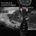 ULTIMAL Rugged Band for Apple Watch Ultra 3/2/1 49mm, Series 11/10/9/8/7/6/5/4 SE 46mm/45mm/44mm, Waterproof, Soft TPU Strap with Stainless Steel Buckle & Connectors, Sweat-Resistant, Easy to Clean, Fits 155-225mm Wrist (Black/Black)