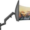 monTEK 17-49 inch Single Monitor Wall Mount for up to 44 lbs Ultrawide Screen, Premium Aluminum Heavy Duty Monitor Arm with Adjustable Gas Spring Arm, 75x75/100x100 VESA Mount, Black