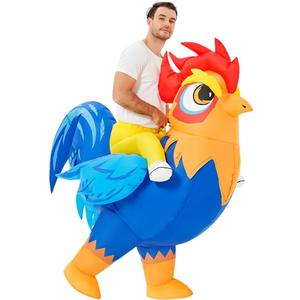 Chicken Costume Adult Inflatable Costume Ride On Blow Up Rooster Animal Suit Funny Halloween Costume For Men Women Party Cosplay