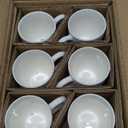 Schliersee 12 OZ White Ceramic Coffee Mugs Set of 6, Stylish Embossed Coffee Cups Set for Coffee, Tea, Milk, Cocoa, Cereal