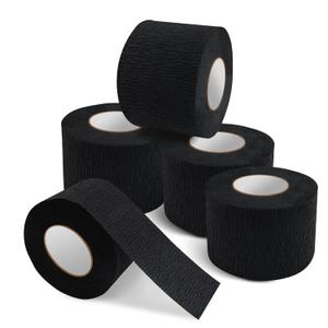 NICEMOVIC 5 Rolls Disposable Barber Paper Neck Strips Barber Accessories, Professional Barber Supplies Stretchy Paper Neck Strips for Salon Haircut Styling-Black