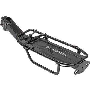 Schwinn Deluxe Alloy Rear Bike Rack, 20 lbs Capacity, Lightweight, Compact and Durable Construction, Fits Most Adult Bicycles, Cargo Options for Backpack, Gear & More, Bicycle Rack for Back of Bike