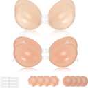 Sticky Push Up Bra for Women,Adhesive Invisible Silicone Lift Bra with Reusable Nipple Covers for Backless Dress