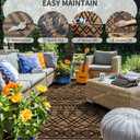 MontVoo Outdoor Rug 8x10 Waterproof Outdoor Patio Rug Mat Reverisble Plastic Straw Outdoor Rug for RV Camping Picnic Beach Balcony Boho Black Brown