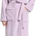 Eonkasp Plush Soft Robes for Women, Premium Fleece Womens Robe Cozy Warm Bathrobe (Small-Medium, Lavender)