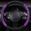 CAR PASS Line Rider Microfiber Leather Sporty 14.5-15 inch Steering Wheel Cover Universal Fits for 95% Truck,SUV,Cars, Anti-Slip Safety Comfortable Design (Black Purple)