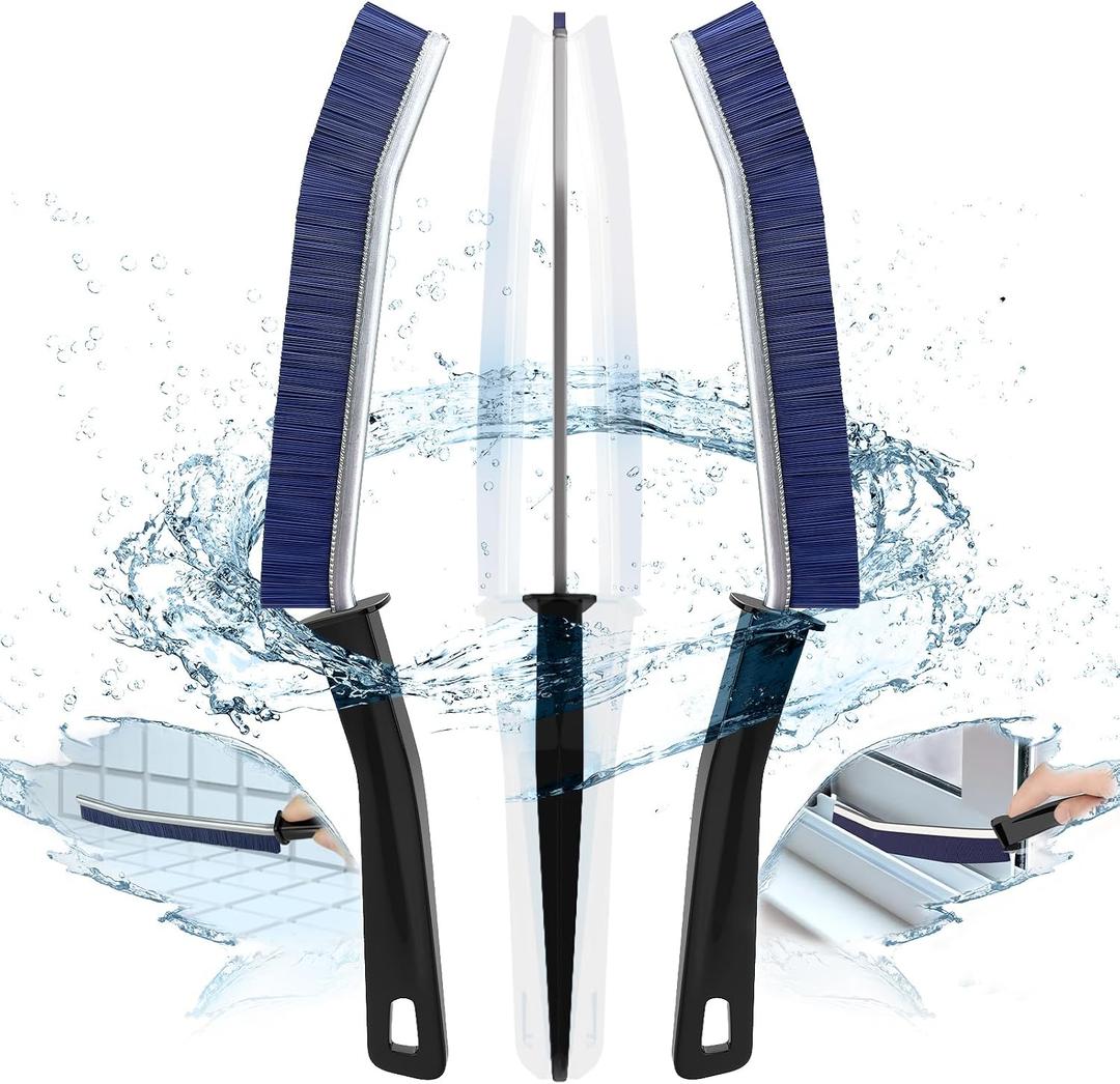 IBB 3pcs Crevice Cleaning Brush for All Tile Surfaces, Hard Bristle Brush for Kitchen, Bathroom Tiles, Slots & Faucets, Thin Gap Cleaner