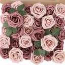 MACTING Artificial Flower Roses Real Touch Fake Flowers with Stem 30PCS Foam Roses for DIY Wedding Bouquet Table Centerpieces Party Holiday Home Spring Valentines Day Decorations(Warm Taupe Nude)