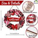 Happy Valentines Day Wooden Wreaths for Front Door Galentines Day Gnome Welcome Sign Wedding Anniversary Red Heart Decor Happy Valentine's Day Decorations for Home