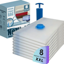 Mega Jumbo XXL Vacuum Storage Bags with Pump, Supersized Compression Space Saver for Comforter, duvet, Bedding, Blanket Storage, Vacuum Seal Bags for Clothing, Durable Safe Poly Material