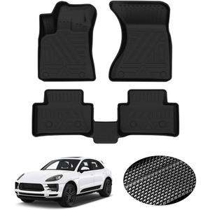 KUST Floor Mats for Porsche Macan 2014-2025 2026 All Weather Floor Liners 1st & 2nd Row Accessories Rubber High Side Black Non-Slip