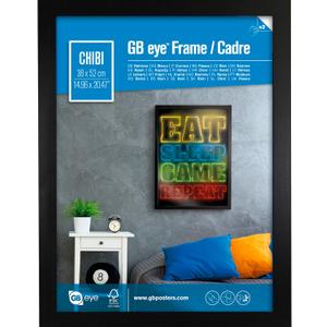 ABYSTYLE GB eye 20.5x15 Frame, FSC Black Wood Poster Frame, scratch proof glazing, Horizontal and Vertical Wall Mounting Display- for Photo Gallery Home Room Office Decor