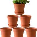 Yishang Large Terra Cotta Pots with Saucer- 6 Pack Large 6'' Terra Cotta Plant Pot with Drainage Hole, Flower Pot with Tray, Terracotta Pot for Indoor Outdoor Plant