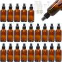 STARSIDE 24 Pack 4 oz Amber Glass Spray Bottles with Fine Mist Sprayer,120 ml Glass Travel Bottles for Cosmetic Essential Oils Cleaning Solutions Perfumes & Liquids