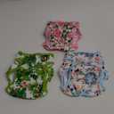 wegreeco Luxury Washable Reusable Dog Diapers (Stylish Pattern) - Female Dog Diapers, Doggie Diapers, 3 Pack, (Large (15"-17" Waist), Floral)