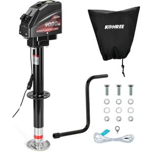 Kohree Electric Trailer Jack 9000 lbs, 12V A-Frame Power Tongue Jack | 22" Lift, Heavy Duty RV Camper Travel Trailer Jack with Manual Crank Handle & Weatherproof Cover & Wiring